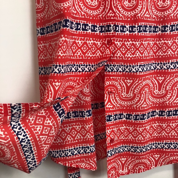 Sz 10- Vineyard vines red silk blend sleeveless dress Sz10 - Picture 5 of 11